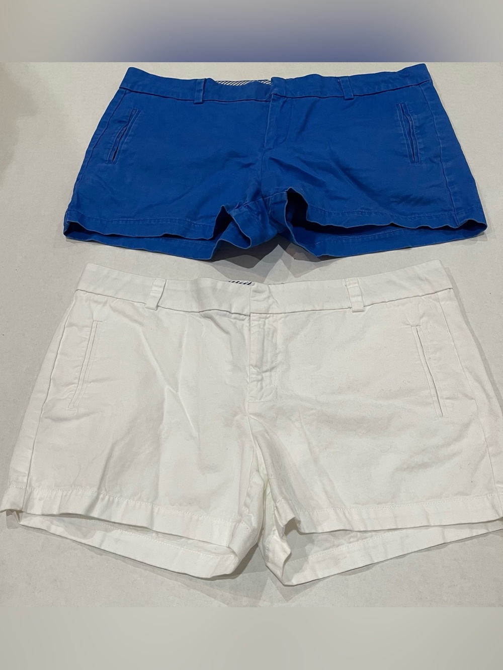 J.C.Penny Blue and White Women's Chino Shorts Duo